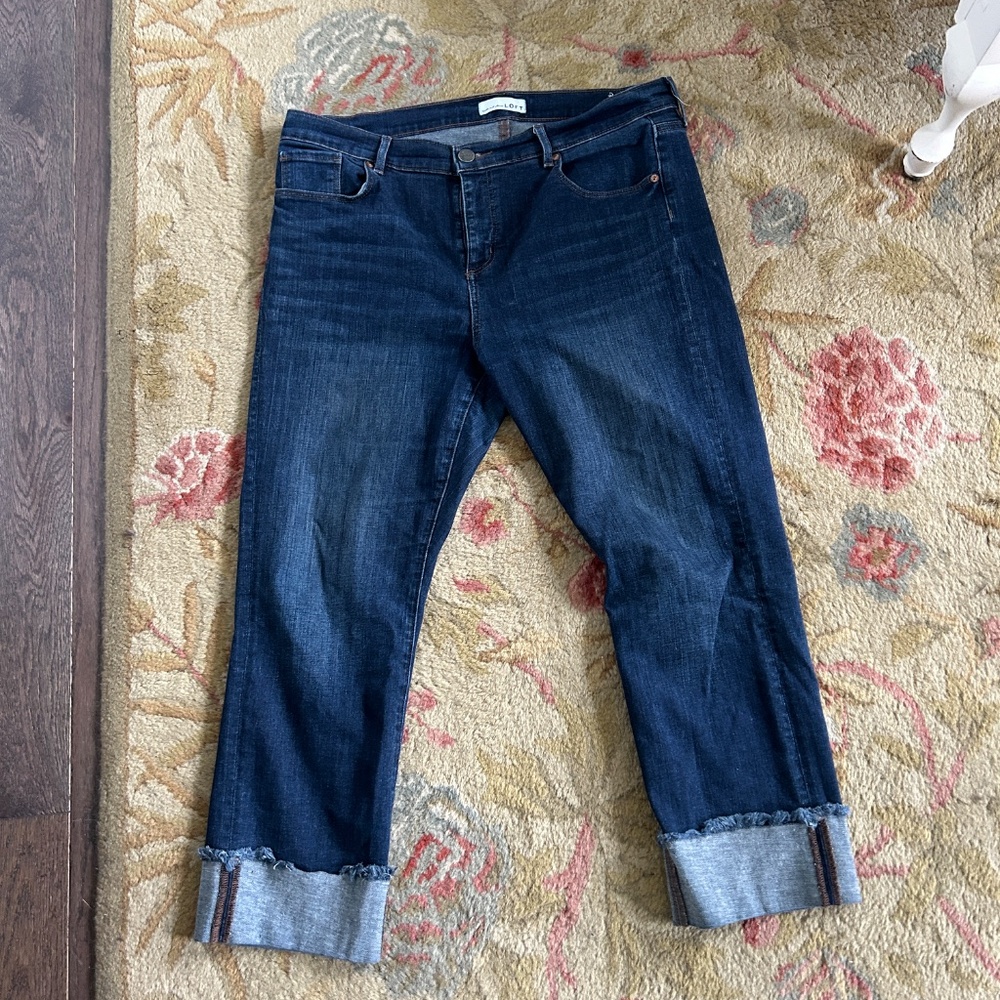 LOFT modern frayed cuffed jean - size 14 EUC - Picture 3 of 7